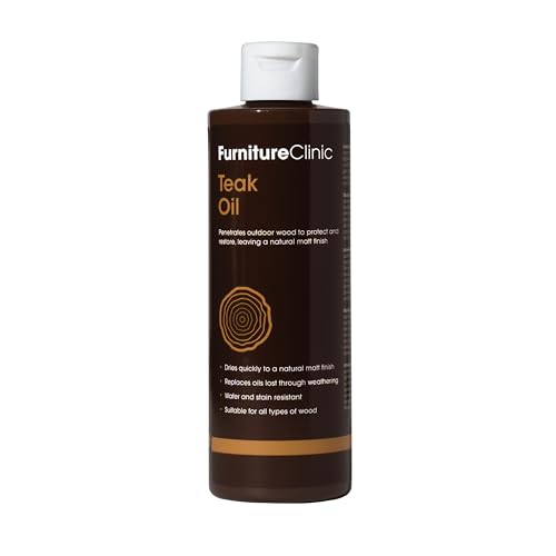 Furniture Clinic Teak Oil - Outdoor Wood Oil Protects Garden Furniture - Restores Wood & Prevents...