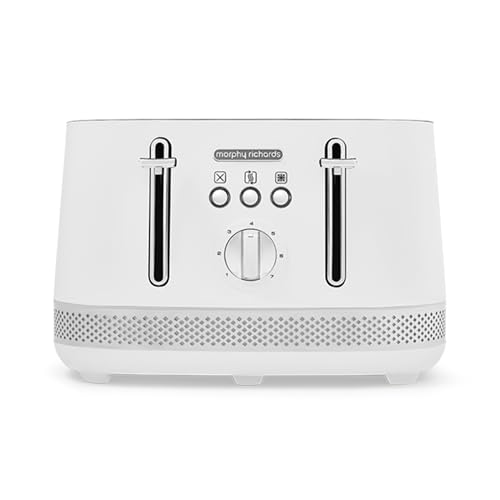 Morphy Richards Illumination 4 Slice Toaster 7 Toast Settings Browning Controls Variable Width Slots Auto Pop-up Removeable Crumb Tray Cord Storage 1500W White 248021