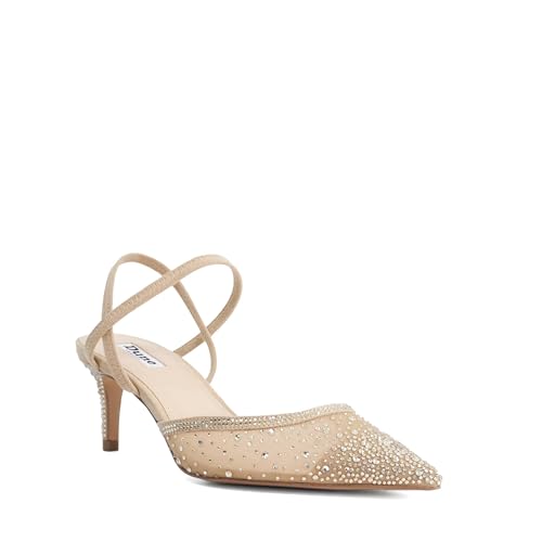 Image of Dune London Ladies CHARISMATIC Mesh Diamante Slingback Shoes Size UK 4 Slingbacks Blush