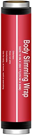Magic Body Slimming Wrap | 200ft 60m Extra Long | Black Plastic Osmotic Wrap | Stomach Wrap | Sauna Sweat Detox Wrap for Waist | Leg| Arm | Back (10IN X 200FT 1ROLL PACK)