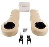 Huskey 2X Beige Rear Seat Arm Rests with Cup Holder for Club Car, Yamaha, EZGO TXT Golf Carts and Al