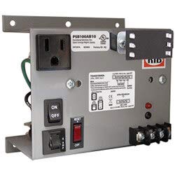 FUNCTIONAL DEVICES RIB PSB100AB10 10 AMP, 120 VAC to 24 VAC, Main Breaker, Metal Enclosure, Open Bracket, Panel Mount, Power Supply, Single 100 VA