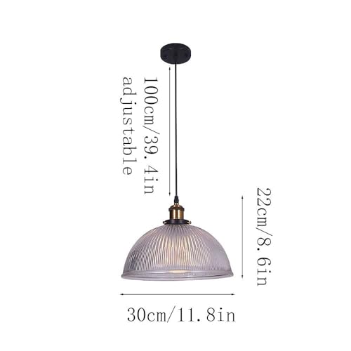Suspension rétro 1 lumière en verre transparent pour plafond - 7