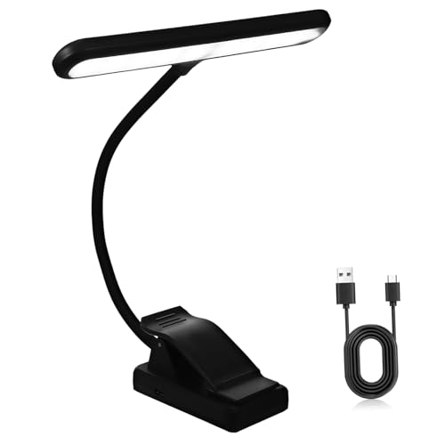 VANZACK Music Stand Light Clip Led Reading Light for Books Desk Piano Lamp Lamp Power Display Battery