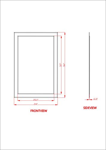 Large Double Rectangular Beveled Wall Mirror | Silver Backed Rectangle Mirrored Glass| Vanity, Bedroom, Or Bathroom Hangs Horizontal & Vertical Frameless (24" W X 36" H) #TOP4