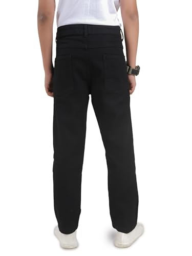 Image of KiddoPanti Boys Full Length Stretchable Straight Fit Washed Denim Jeans