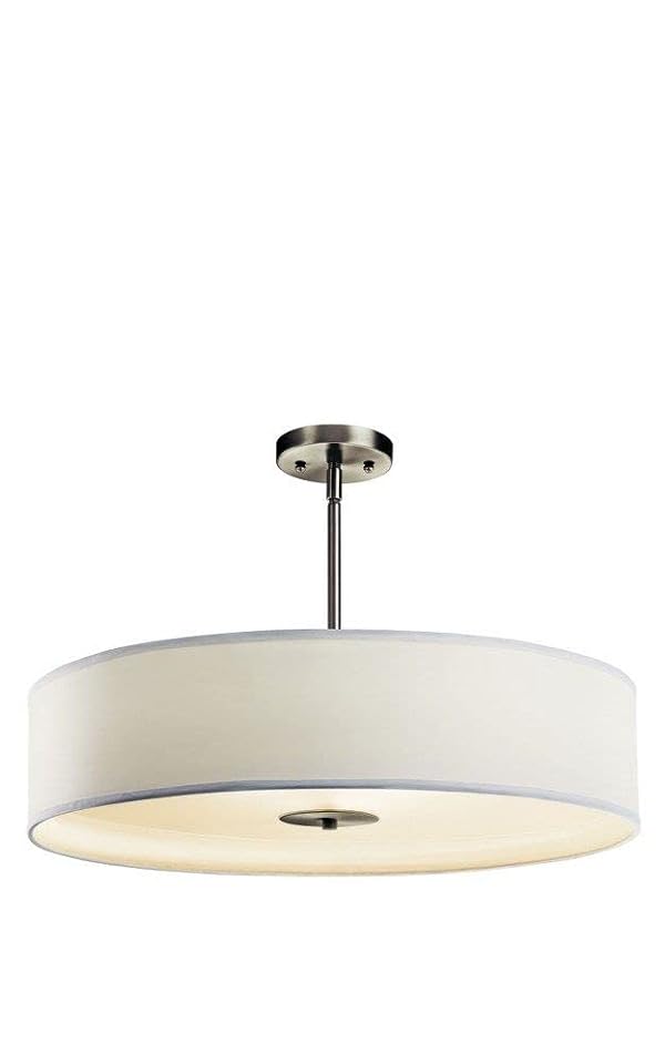 Kichler Convertible 24" 3-Light Pendant and Semi Flush Mount Fixture in Olde Bronze, Traditional Ceiling Light with White Microfiber Shade for Kitchen, Bedroom, or Hallway, (24" W, 6" H), 42122OZ by Kichler - Image 9