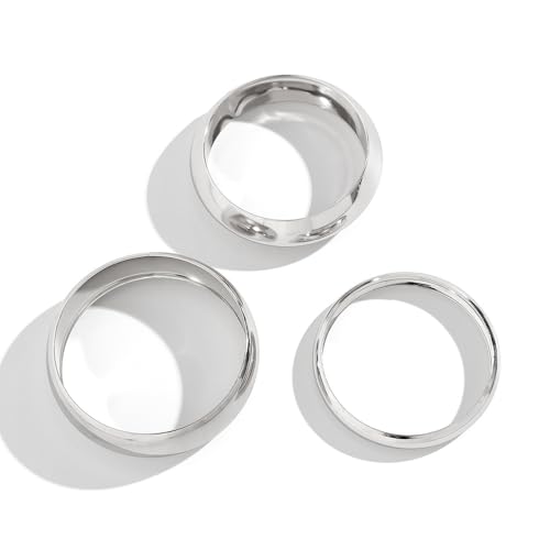 Materiale Premium: Realizzati con metallo di alta qualità placcato argento, questi bracciali combinano resistenza e leggerezza. La finitura brillante mantiene la sua lucentezza nel tempo, garantendo un aspetto sempre nuovo.
