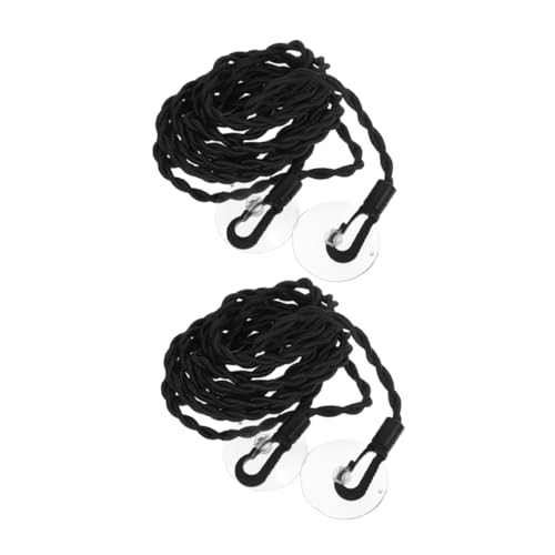 Cabilock 2pcs Portable Clothesline Portable Clothes Rack Clothes Lines for Outside Clothes Line Outdoors Camping Clothes Drying Rope Elastic Clothesline with Suction Cups Black Elastic Cord