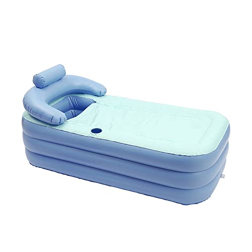 Bañera portátil inflable para el hogar, spa, plegable, duradera, para viajes, con respaldo grande, fácil de inflar, ideal para uso en interiores y exteriores