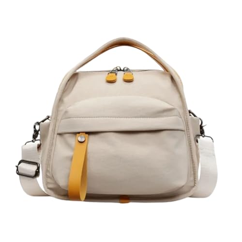 GreenPomme Nylon Crossbody Bags Lightweight Waterproof Shoulder Purse Multi-Pocket Travel Messenger Handbag with Adjustable Strap (Khaki)