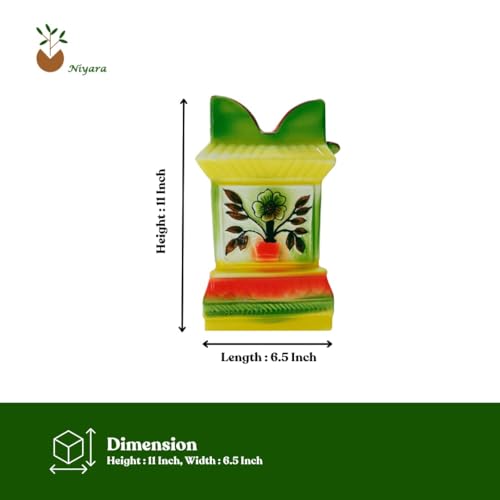 Niyara Ceramic Tulsi Pot – Traditional Plant Holder with Elegant Design (Multicolor, 6.5 inches by 11 inches)
