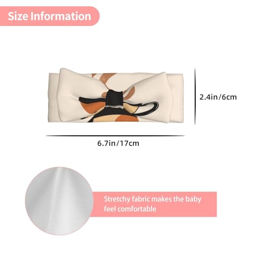 0-6 Months Baby Bow Hairband for Newborn, Infant, Toddler, Elastic Bow Headband, Minimalist Coffee Decorative Headband3