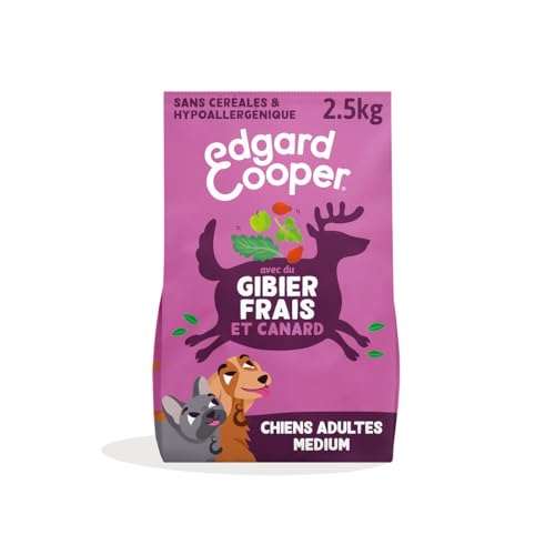 Edgard & Cooper Croquettes Chien, (Chevreuil & Canard, 2.5kg), Sans Céréales, Viande fraîche et protéines de qualité, Vrais ingrédients pour chiens,...