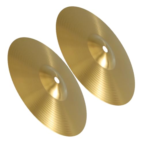 Garneck 2pcs Jazz Drum Cymbal Set Metal Brass Crash Cymbals for Drum Set Accessories