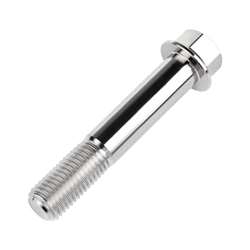 Image of Titanium Bolt M12 30 35 40 45 50 55 60 65 70 75 80 85 90mm Hex Small Flange Head for Motorcycle Car Modification Pack of 4 (M12x65mm Pitch 1.25, Silver)