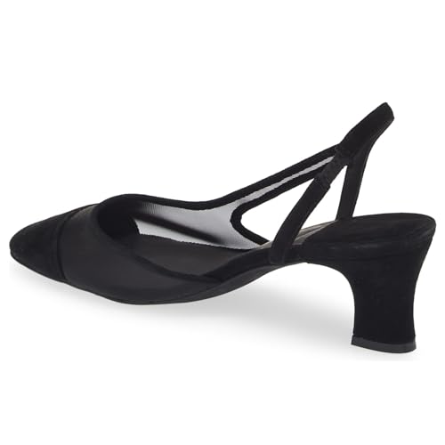 Image of MICIFA Slingback Heels for Women,Round Toe Chunky Heeled Pumps Ankle Strap Fashion Splicing Dress Shoes