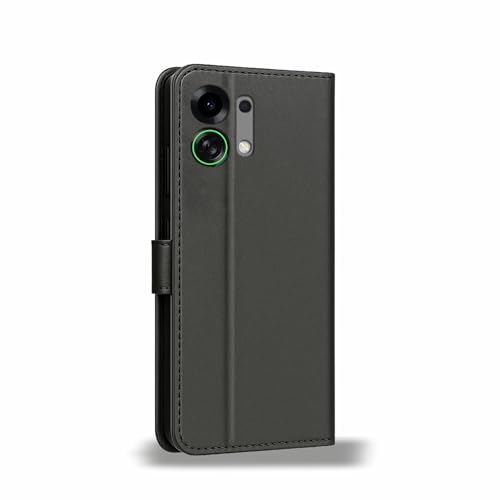 Image of AIBEX Shock Proof Flip Compatible for Oppo K13 Turbo 5G / Oppo K13 Turbo Pro 5G Flip Cover Leather Finish | Inside TPU with Card Pockets | Wallet Stand | Complete Protection Flip Case- Black