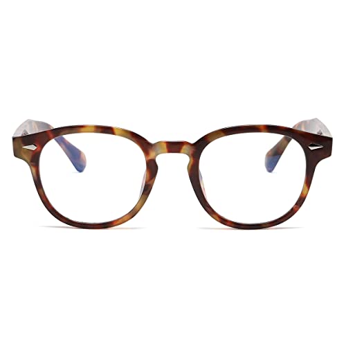 Image of Retro Round Blue Light Blocking Glasses for Men Women, Vintage Frame Non-prescription Computer Reading Eyeglasses