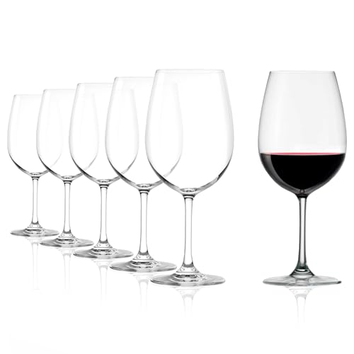 Stölzle Lausitz Bicchieri Bordeaux Weinland Set di 6, 540ml – Eleganti Calici da Vino Rosso in Cristallo – Ideali per Vini Corposi, Lavabili in Lavastoviglie, Made in Germany