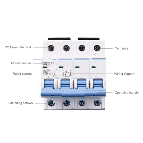 MCB 4P CC 1000V 3A interruptor automático magneto térmico para paneles solares aislados 6
