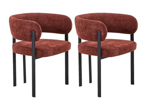 Vente unique   Silla Cibaro   L 59cm x A 56.5cm x H 75.5cm   poliéster   Terracota