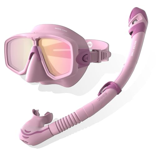 Set de snorkel WATERTIME para adultos, tubo con tapa seca y máscara de buceo panorámica miniatura 1