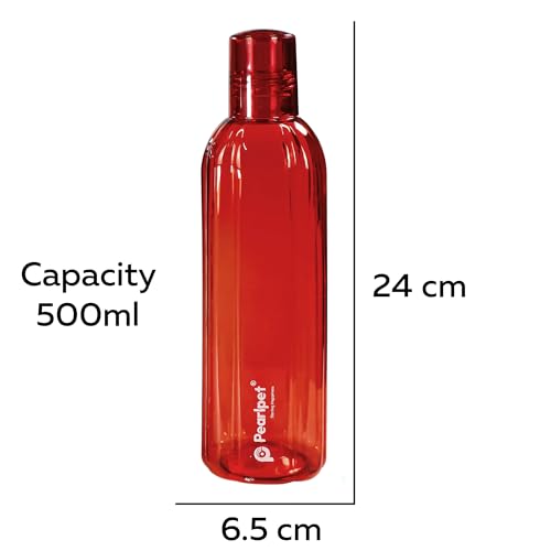 Image of PEARLPET Ren- BPA-free Plastic Water Bottle Set of 6 Pcs, Each 500ml, Assorted Multicolor