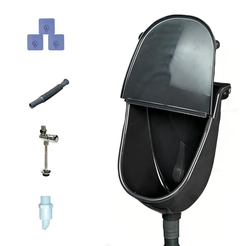 Wandmontiertes Urinal für Männer mit Spritzschutz-Deckel & Ablaufschlauch Wasserloses Urinal für Männer Tragbare Urin-Trenn-Toilette mit Spülung Für Camping Wohnheim Hof & Outdoor