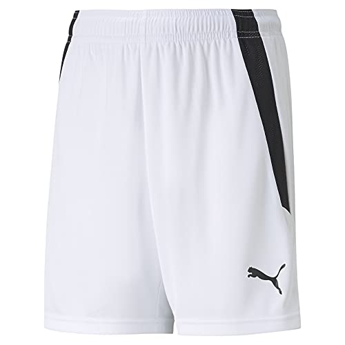 PUMA unisex child Teamliga Shorts, Puma White-puma Black, Large US