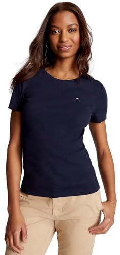 La mejor comparación de Hilfiger Woman - los más vendidos. 40 Tommy Hilfiger Women's Essential Favorite Flag Logo Regular Fit Crew Neck T-Shirt, Navy, XL