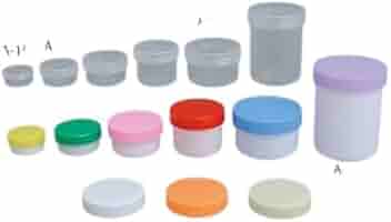 プラ容器A-1号(5) 600個　赤　(100個入り×6箱) 深型 61-3736-89 軟膏容器「プラ壷A－1号」5．5mL 100個 透明