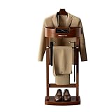 Qcesorib Stummer Diener aus Massiv Holz Stummer Diener in Holz Herrendiener Stummer Diener Herrendiener Stummer Diener Kleiderständer mit Hosenständer, Tablett, Schublade, für Schlafzimmer