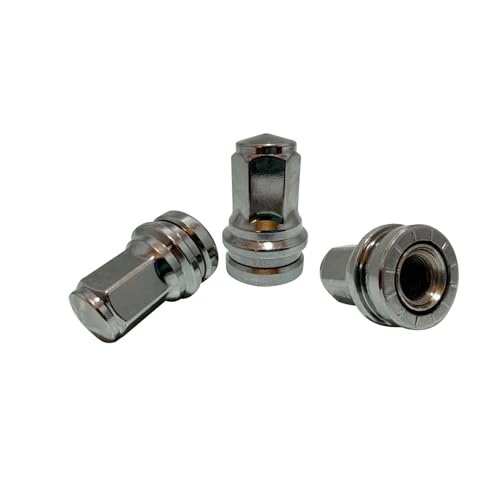 Image of M14x1.5 Lug Nuts, Hunting Horse 1.9 inch Tall OEM Closed End Flat Washer Type Chrome 14x1.5 Lug Nuts Replacement for Ford Super Duty F-250 F-350, 32 Pack