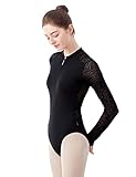 Daydance Zip Front Black Leotards for Women Ballet, Dance, Gymnastics, Swim, SPA