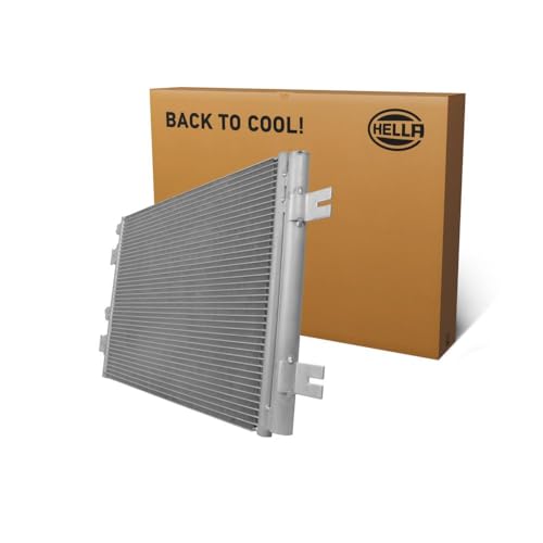 HELLA 8FC 366 221-551 Condensador, aire acondicionado - Tubos refrigerantes paralelo - Aluminio - con juntas - con secador