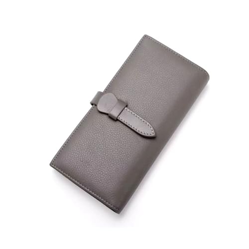 Portafogli da lavoro da donna Organizzatori di soldi Fermasoldi Porta carte Portafoglio con blocco in vera pelle Color: Gray