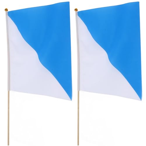 VANZACK Navy Blue Handheld Flags Set 2pcs Mini Flags for Marine Training Diy Festival Events