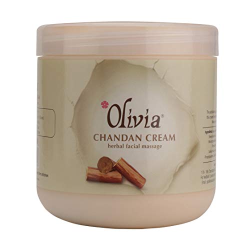 Olivia Professional Herbal Chandan Cream with Sandalwood Oil & Olive Oil | Soothing & Nourishing Face Cream for Glowing, Youthful Skin | Reduces Blemishes, Moisturizes & Protects from Dryness | 800g
