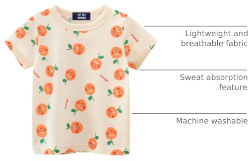 Image of LittleSpring Kids Short Sleeve Graphic T-Shirt 100% Cotton