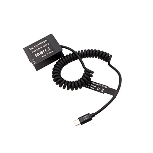 Batería ficticia DMW-DCC8 USB-C elimina el apagado por falta de carga en Panasonic G7 G80 FZ300