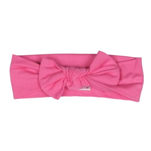 Baby Girl Bamboo Bow Headband, Pink Bow, One Size 0-6M
