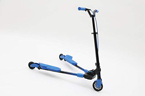 Oxelo TWEESTY Scooter partially folded, showing the main frame and footboards.