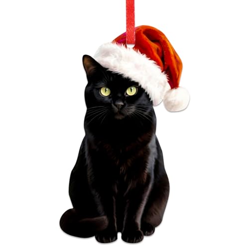 Realistic Black Cat Ornament