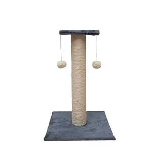 TresGatos .Poste Rascador para Gato.Rascador para Gatos Árbol rascador para Gatos Fabricado España 41 * 41 * 63cm (Gris)