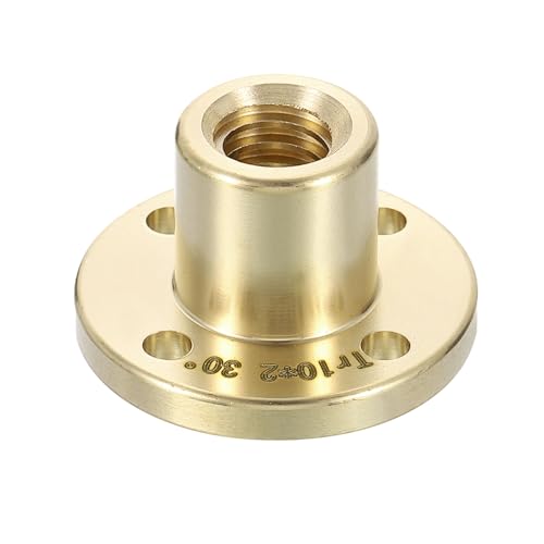 uxcell 1 Pcs Tr10x2 Lead Screw Brass Nut, Trapezoidal Nut Linear Screw Acme Thread Screw Replacing Brass Nut (2mm Pitch, 1 Start, 2mm Lead) for 3D Printer Accessories