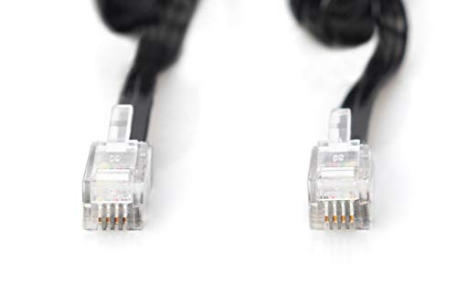 DIGITUS UAE Telefonhörer-Anschlusskabel - RJ10 - 4-adrig - Spiralkabel - 4m Länge - Schwarz