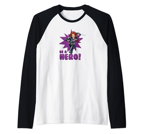 T-shirt raglan Black Widow Marvel de qualité supérieure avec finitions soignées