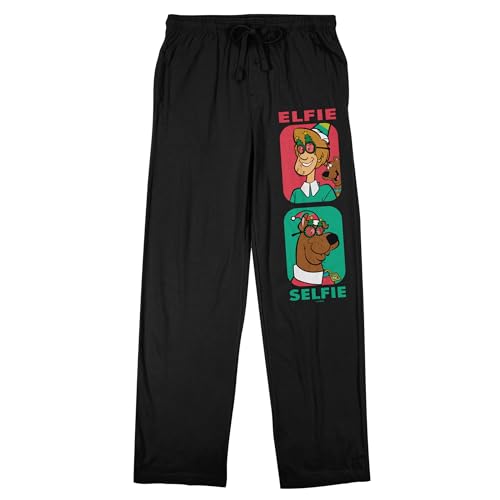 Scooby Doo Elfie & Scooby Men's Black Sleep Pajama Pants