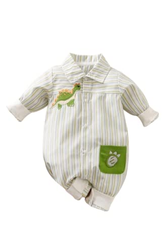 RUMOUR Baby Gentleman Outfit Suits Toddler Romper Cotton Shirt Sets(Boys Romper-09)